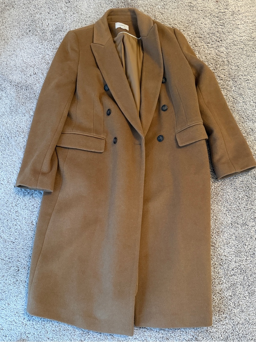 LOFT Double-Breasted Camel Pea Coat